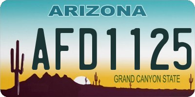 AZ license plate AFD1125