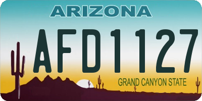 AZ license plate AFD1127