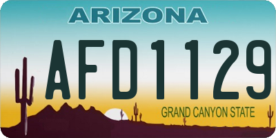 AZ license plate AFD1129