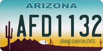 AZ license plate AFD1132