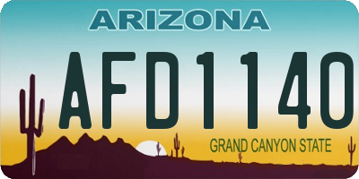 AZ license plate AFD1140