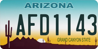AZ license plate AFD1143