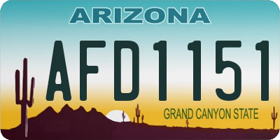 AZ license plate AFD1151