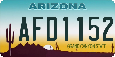 AZ license plate AFD1152