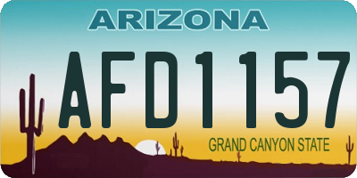 AZ license plate AFD1157
