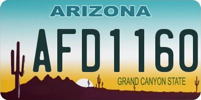 AZ license plate AFD1160