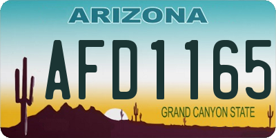 AZ license plate AFD1165