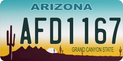 AZ license plate AFD1167