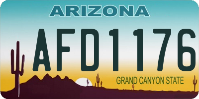 AZ license plate AFD1176