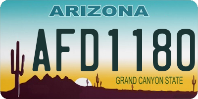 AZ license plate AFD1180