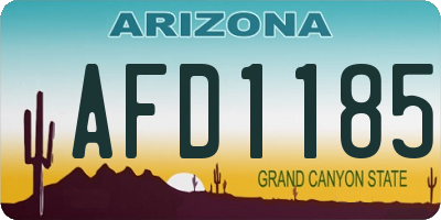 AZ license plate AFD1185