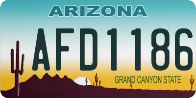 AZ license plate AFD1186