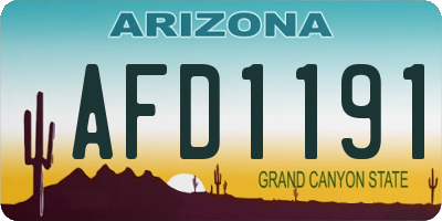 AZ license plate AFD1191