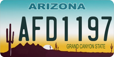 AZ license plate AFD1197