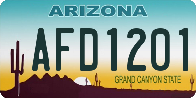 AZ license plate AFD1201
