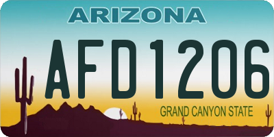 AZ license plate AFD1206