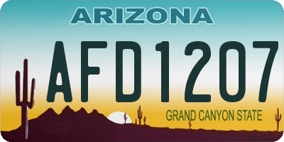 AZ license plate AFD1207