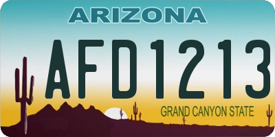 AZ license plate AFD1213