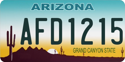 AZ license plate AFD1215