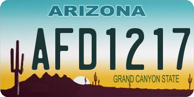 AZ license plate AFD1217