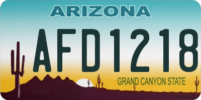 AZ license plate AFD1218