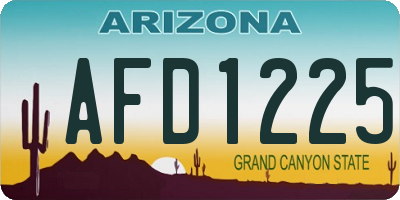 AZ license plate AFD1225