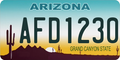 AZ license plate AFD1230