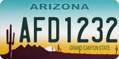 AZ license plate AFD1232