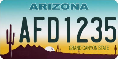 AZ license plate AFD1235