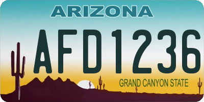 AZ license plate AFD1236