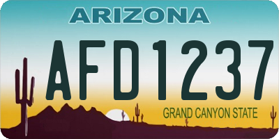 AZ license plate AFD1237