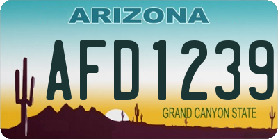 AZ license plate AFD1239