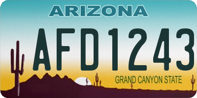 AZ license plate AFD1243