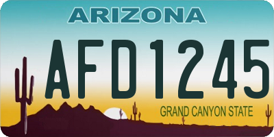 AZ license plate AFD1245
