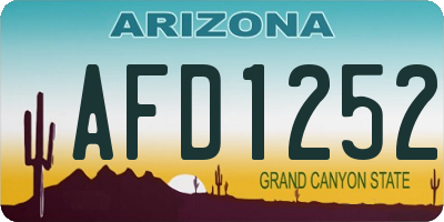 AZ license plate AFD1252