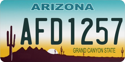 AZ license plate AFD1257