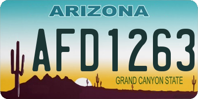 AZ license plate AFD1263