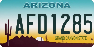 AZ license plate AFD1285