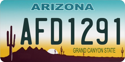 AZ license plate AFD1291