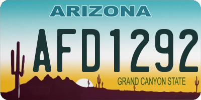 AZ license plate AFD1292