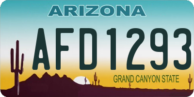 AZ license plate AFD1293