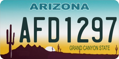 AZ license plate AFD1297