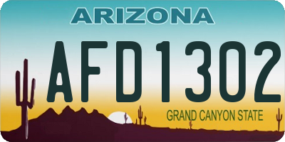 AZ license plate AFD1302