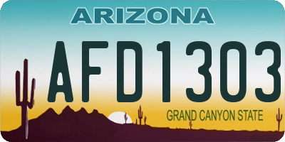 AZ license plate AFD1303
