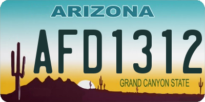 AZ license plate AFD1312