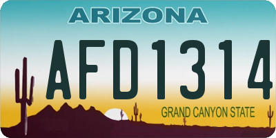 AZ license plate AFD1314