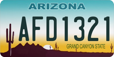 AZ license plate AFD1321