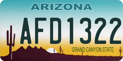 AZ license plate AFD1322