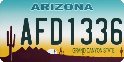 AZ license plate AFD1336