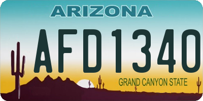 AZ license plate AFD1340